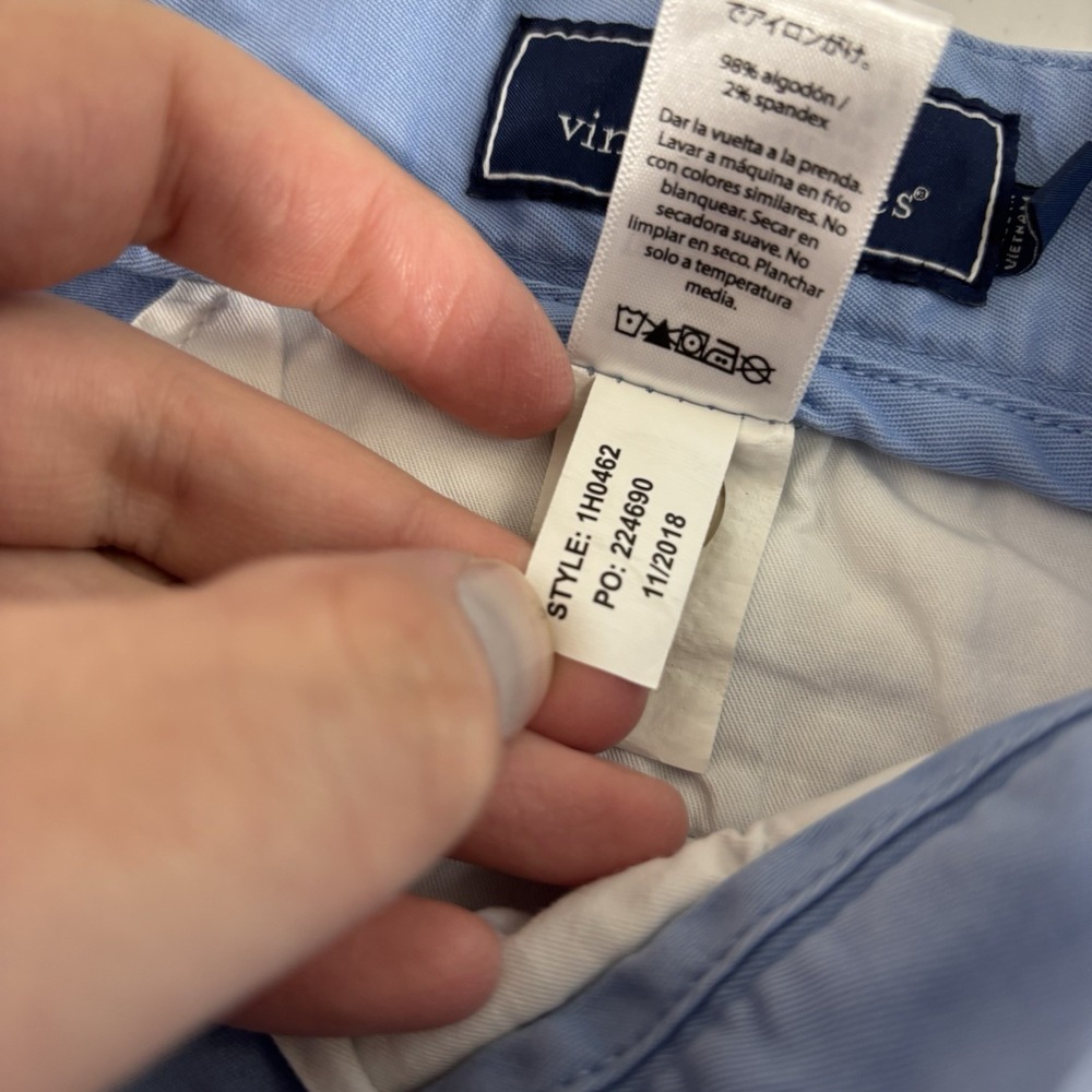 Vineyard Vines Mens 35 x 8 Inch Breaker Shorts Blue Cotton Stretch Chino 1H0462 - Picture 5 of 7